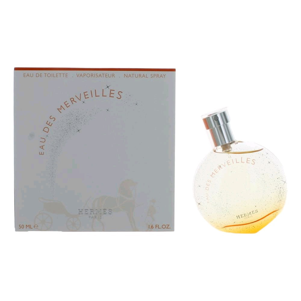 Bottle of Eau Des Merveilles by Hermes, 1.6 oz Eau De Toilette Spray for Women
